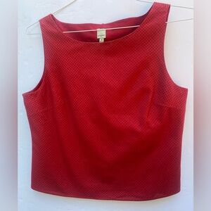Preppy RED Sleeveless TOP Shell Anne Klein 2 Lined Size 10